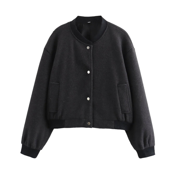 Jacket Women Cropped with Press Studs – Casual