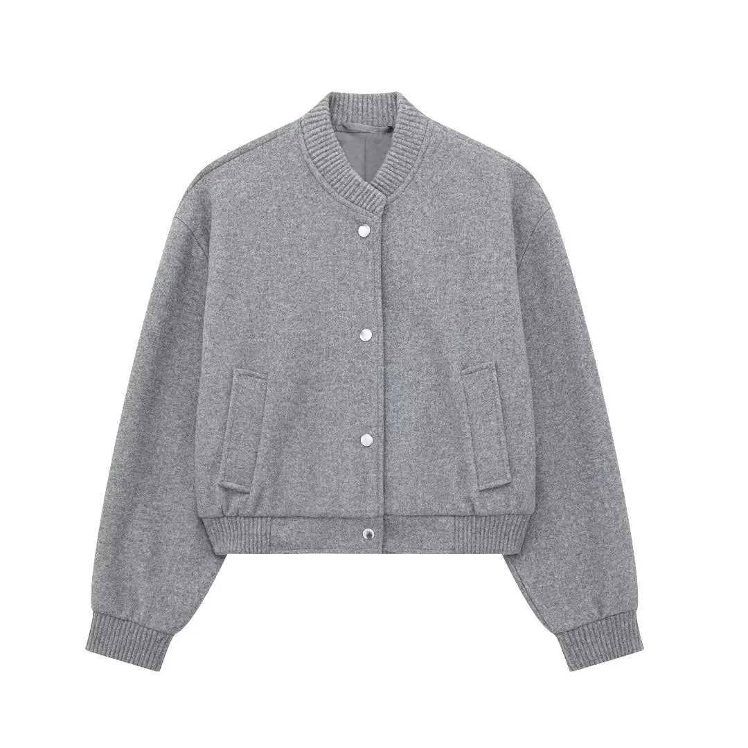 Jacket Women Cropped with Press Studs – Casual