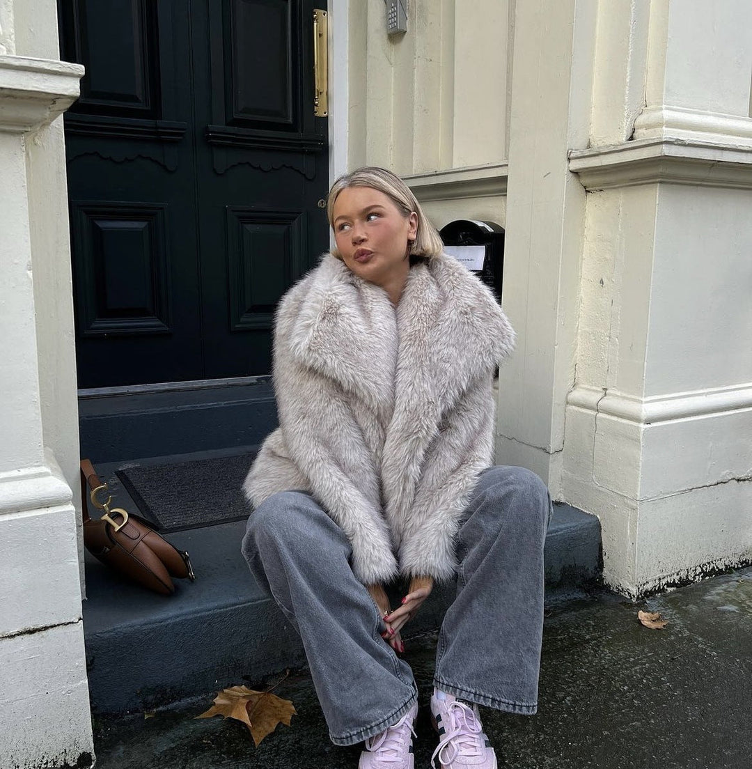 Coat Women Classic Faux Fur Long – Winter