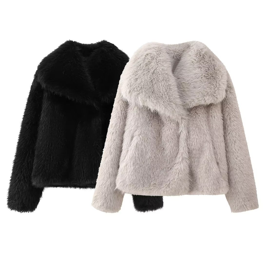 Coat Women Classic Faux Fur Long – Winter