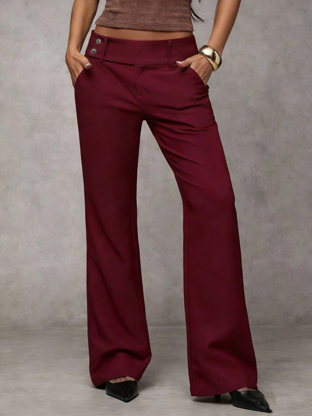 Trousers Women Loose Fit High Waist – Office