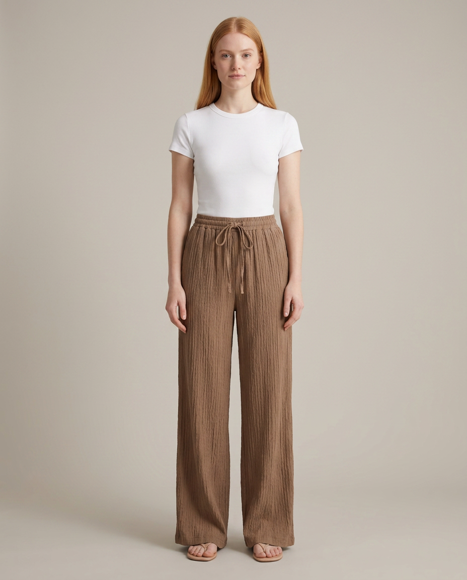 Trousers Women Wide Leg Crinkle – Summer