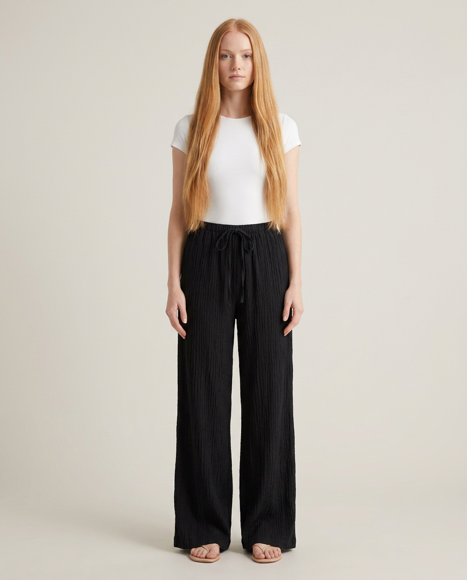 Trousers Women Wide Leg Crinkle – Summer