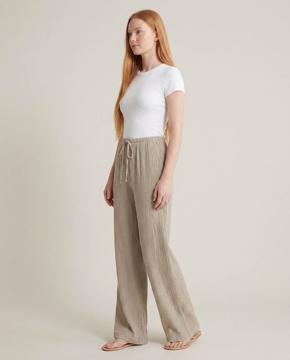 Trousers Women Wide Leg Crinkle – Summer