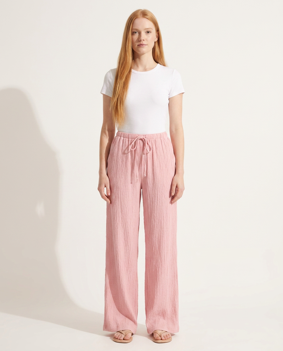 Trousers Women Wide Leg Crinkle – Summer