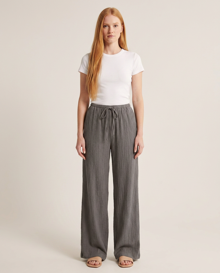 Trousers Women Wide Leg Crinkle – Summer