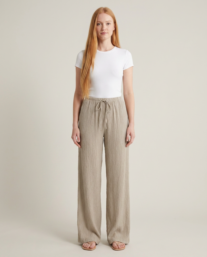Trousers Women Wide Leg Crinkle – Summer