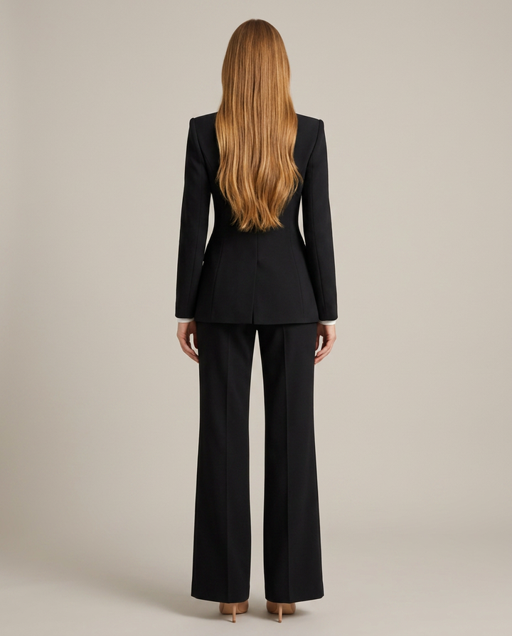 Trousersuit Women Tailored Blazer Collarless – Business