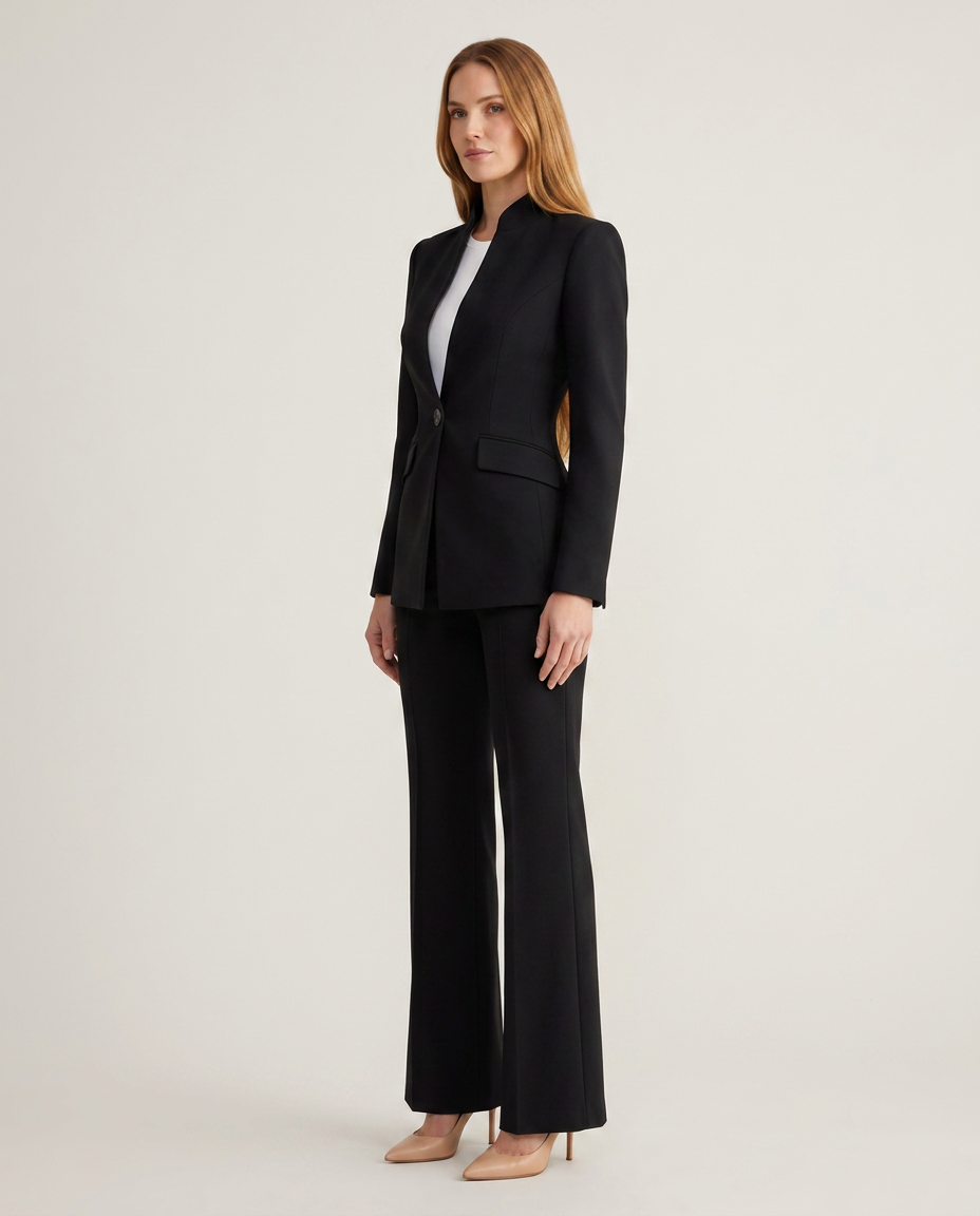 Trousersuit Women Tailored Blazer Collarless – Business