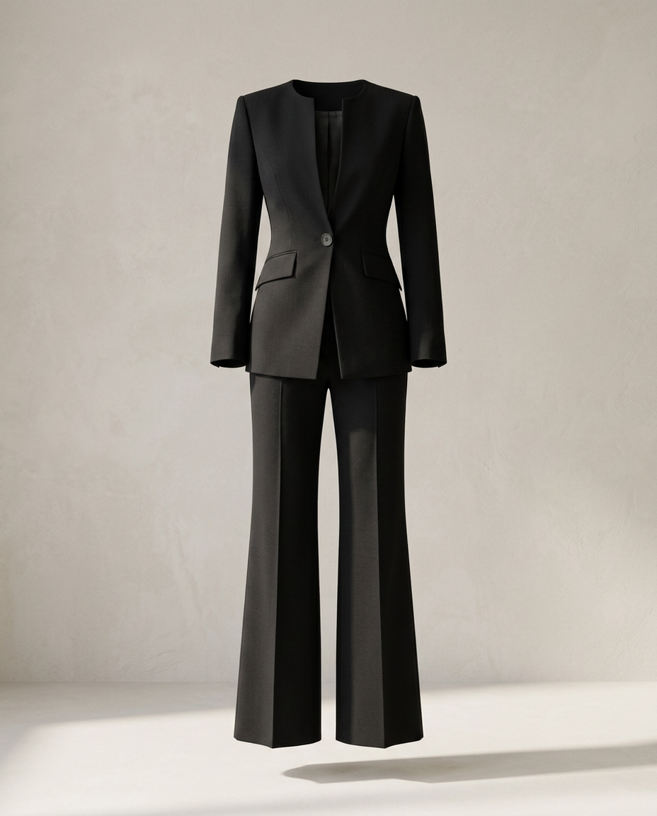 Trousersuit Women Tailored Blazer Collarless – Business