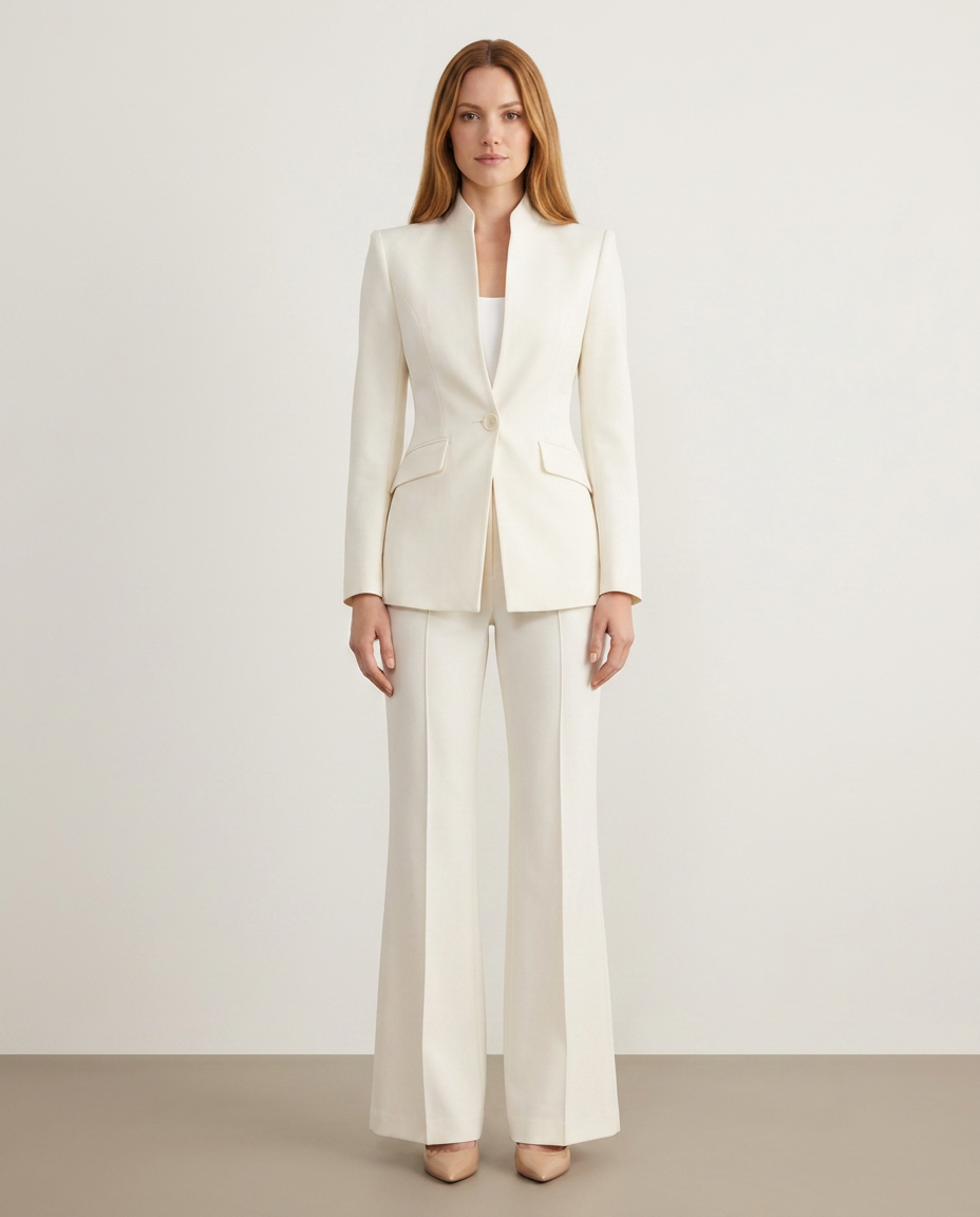 Trousersuit Women Tailored Blazer Collarless – Business