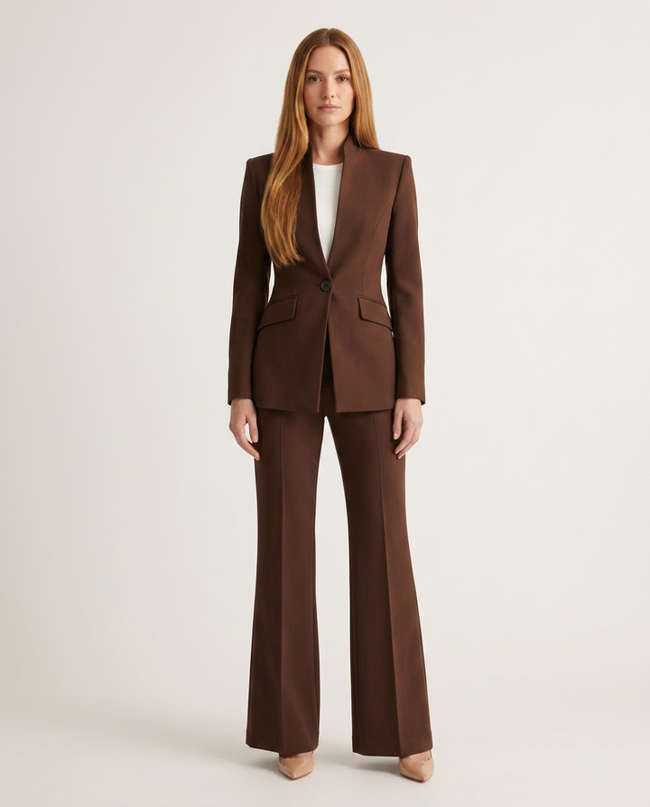 Trousersuit Women Tailored Blazer Collarless – Business