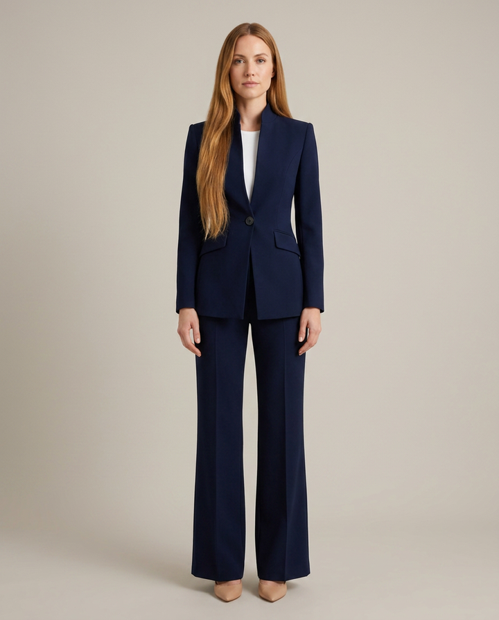 Trousersuit Women Tailored Blazer Collarless – Business
