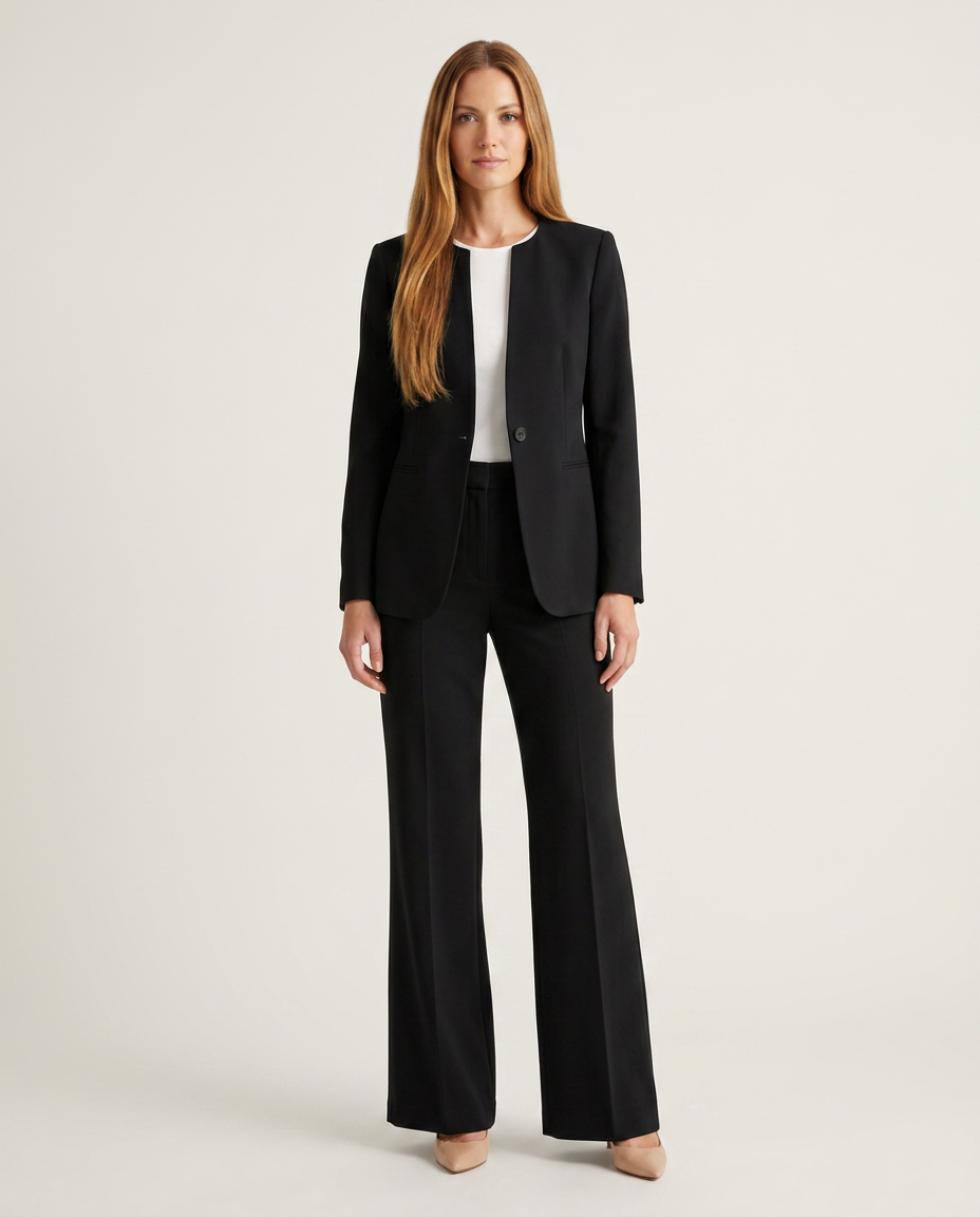 Trousersuit Women Tailored Blazer Collarless – Business