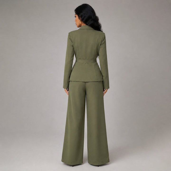 Blazer Women Wrap Tailored Wide Leg – Business