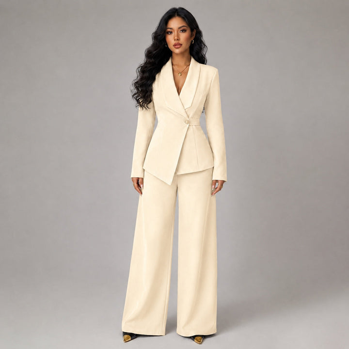 Blazer Women Wrap Tailored Wide Leg – Business