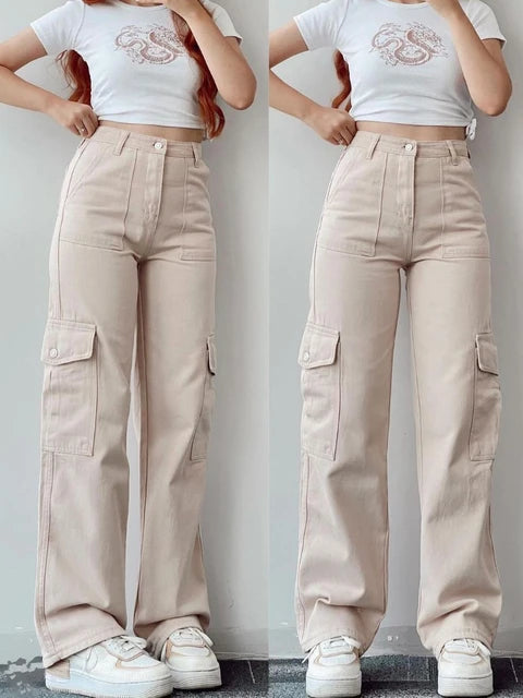Jeans Women Wide Leg Cargo – Casual
