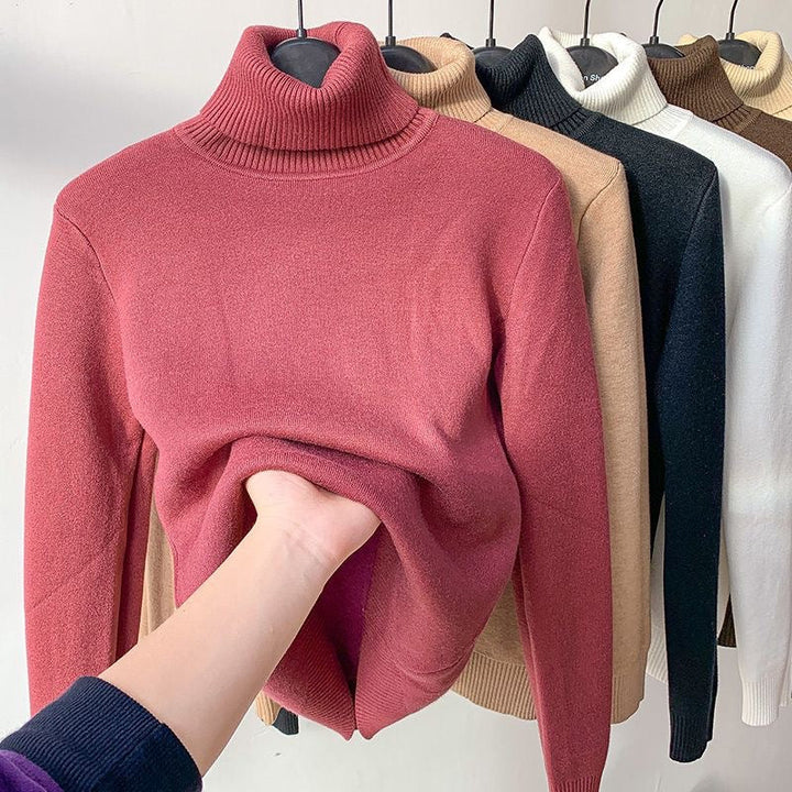 Jumper Women Fleece-Lined Roll Neck – Winter