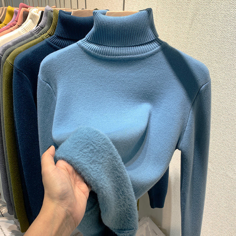 Jumper Women Fleece-Lined Roll Neck – Winter