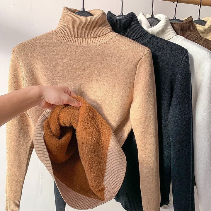Jumper Women Fleece-Lined Roll Neck – Winter