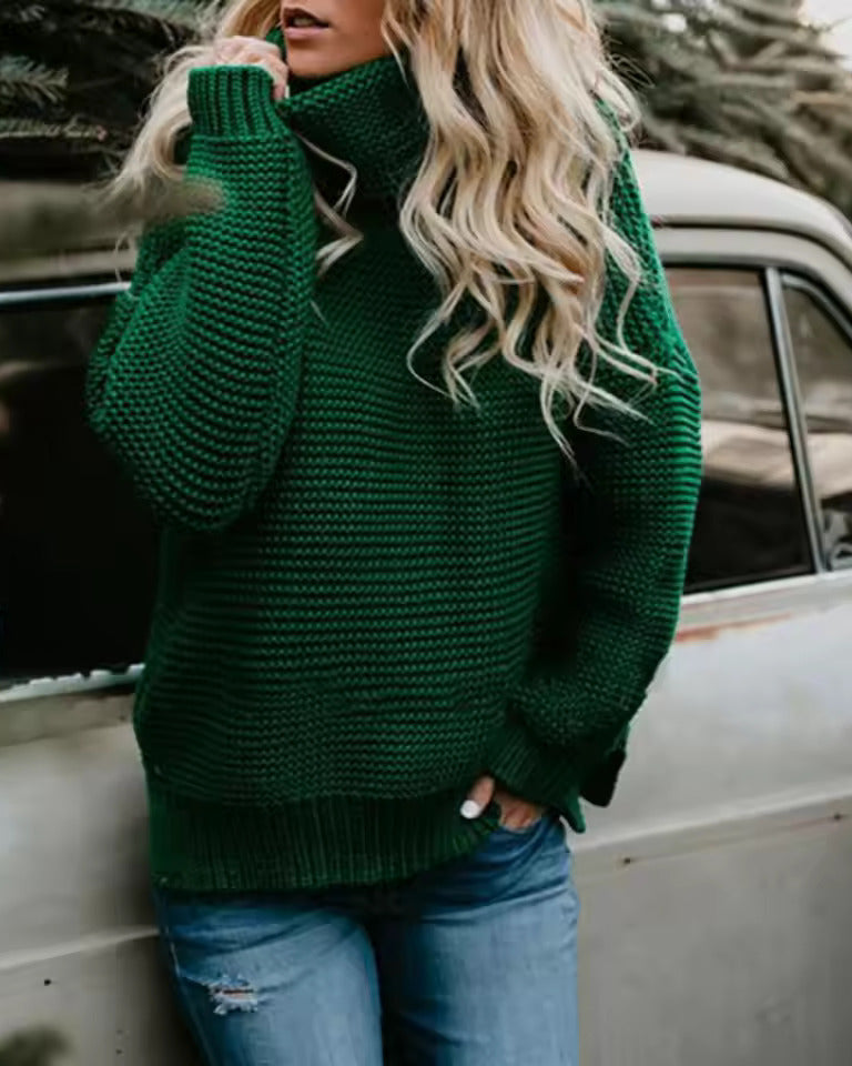 Jumper Women Classic Turtleneck Knitted – Winter