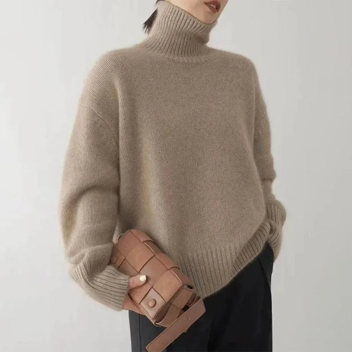Jumper Women Classic Turtleneck Polyester – Winter