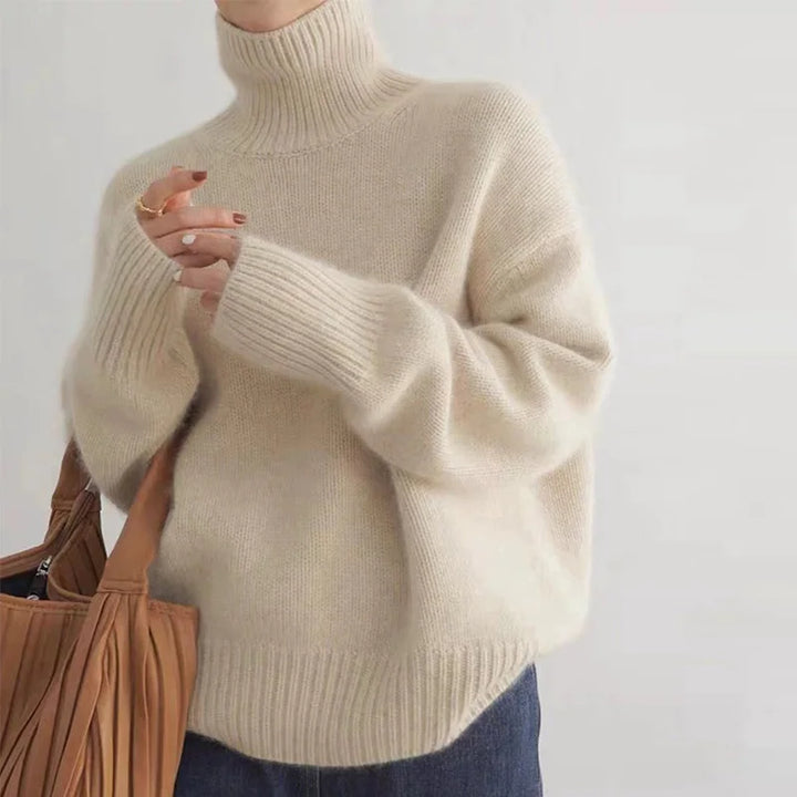 Jumper Women Classic Turtleneck Polyester – Winter