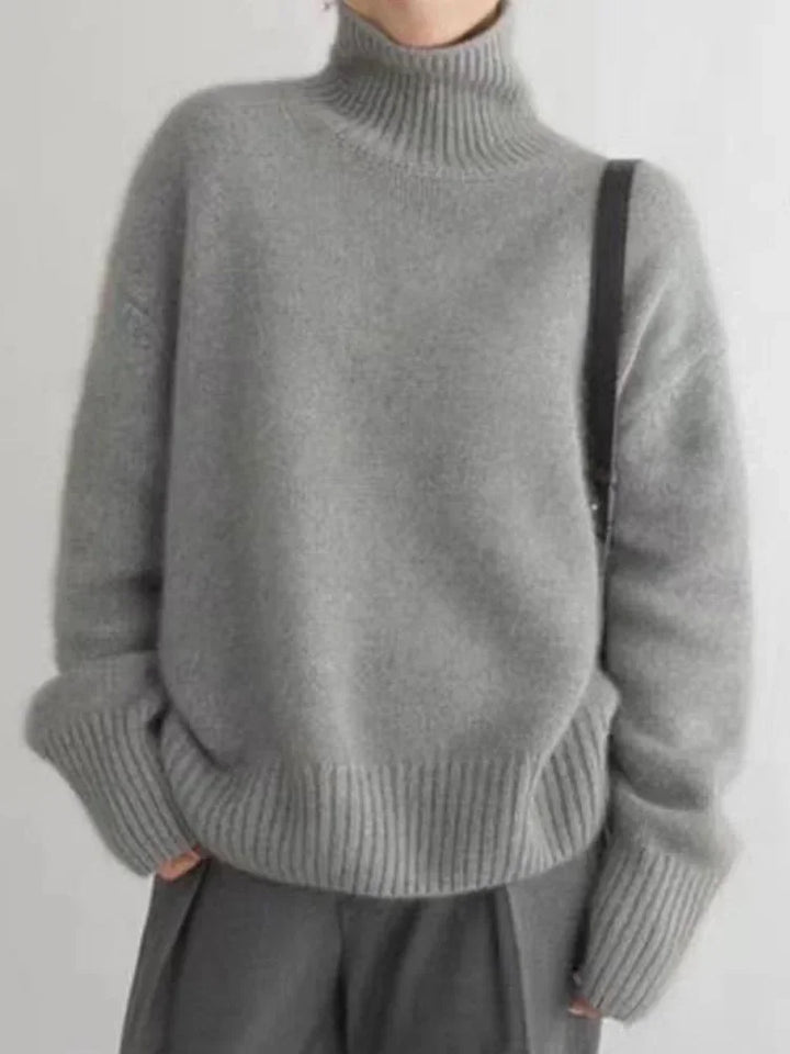 Jumper Women Classic Turtleneck Polyester – Winter