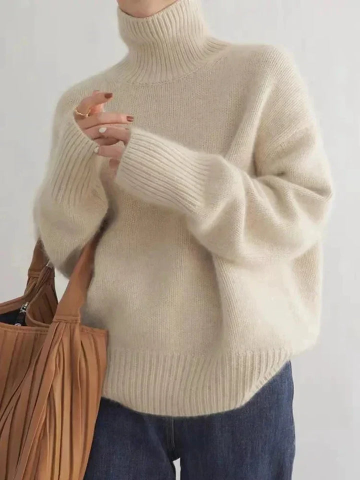 Jumper Women Classic Turtleneck Polyester – Winter