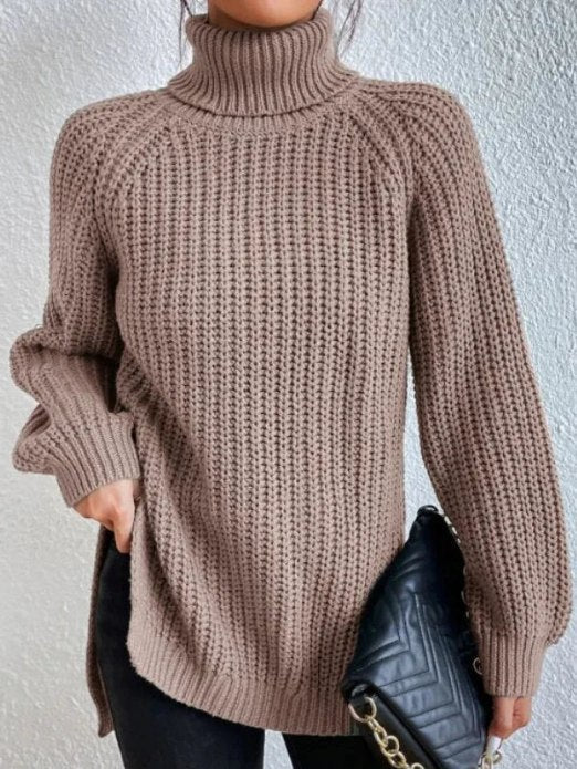 Jumper Women Loose Fit Knitted Turtleneck – Winter