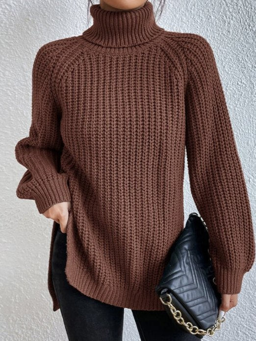 Jumper Women Loose Fit Knitted Turtleneck – Winter