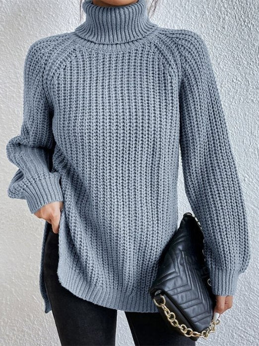 Jumper Women Loose Fit Knitted Turtleneck – Winter