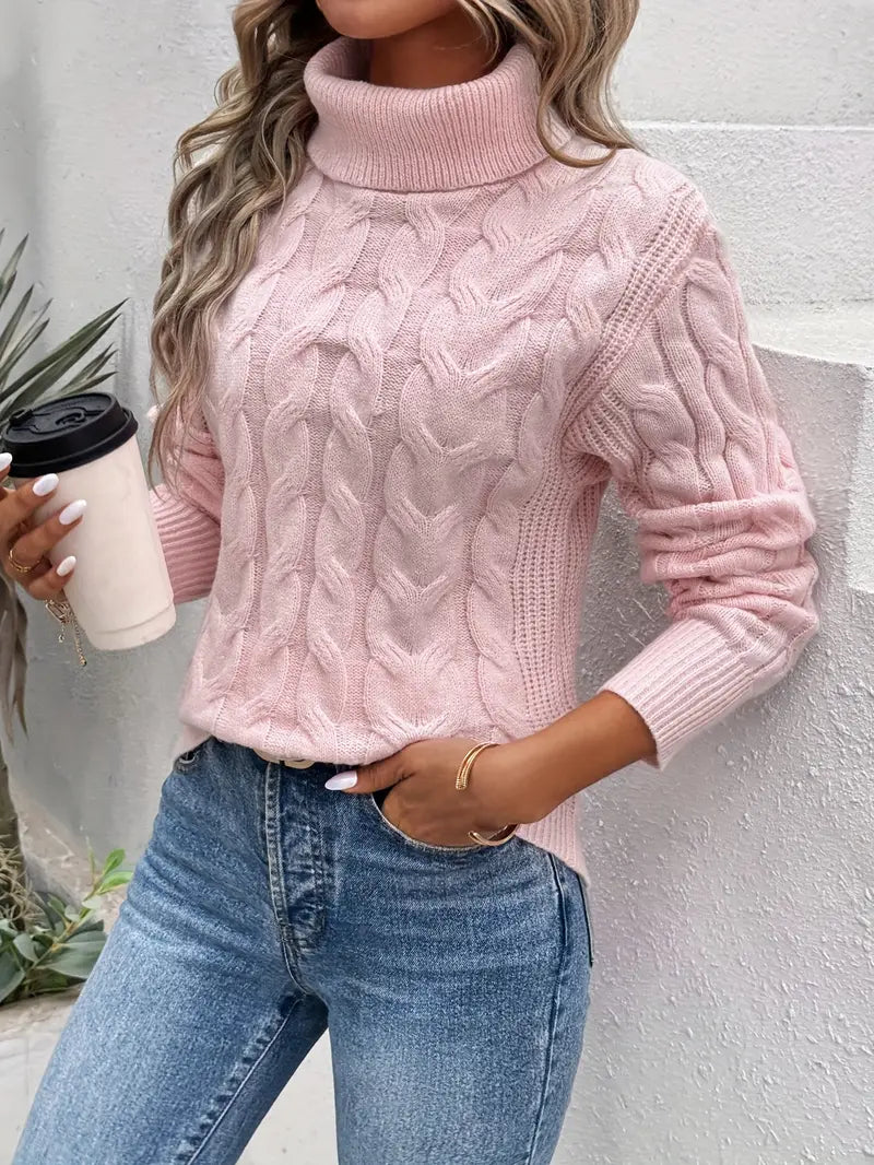 Jumper Women Roll Neck Knitted – Winter