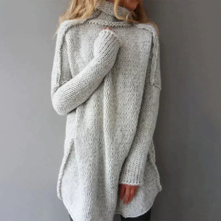 Jumper Women Oversized Roll Neck Knitted – Winter