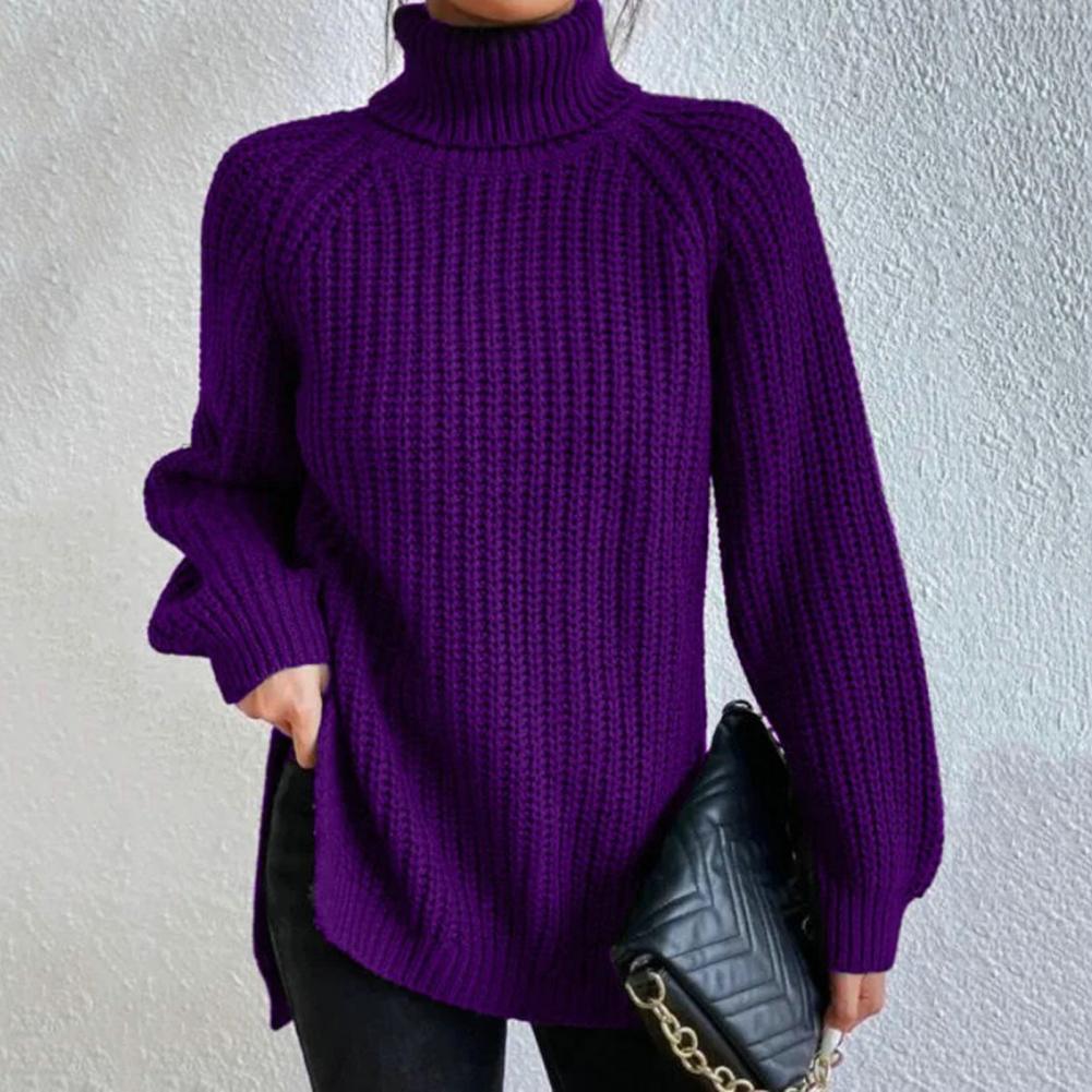 Jumper Women Oversized Knitted Roll Neck – Winter