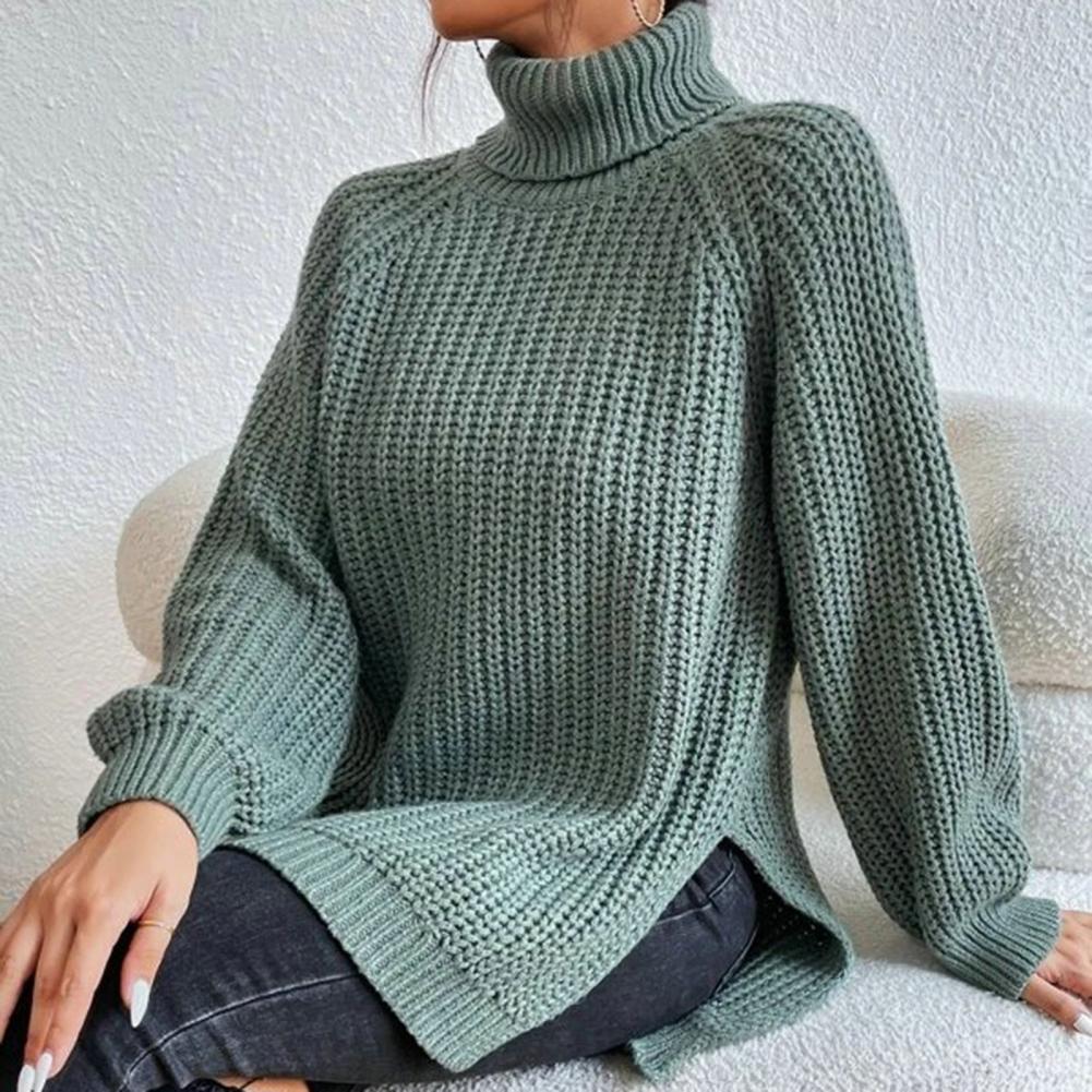 Jumper Women Oversized Knitted Roll Neck – Winter
