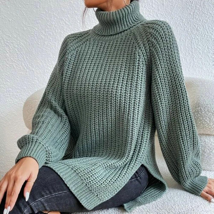 Jumper Women Oversized Knitted Roll Neck – Winter
