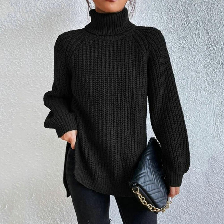 Jumper Women Oversized Knitted Roll Neck – Winter