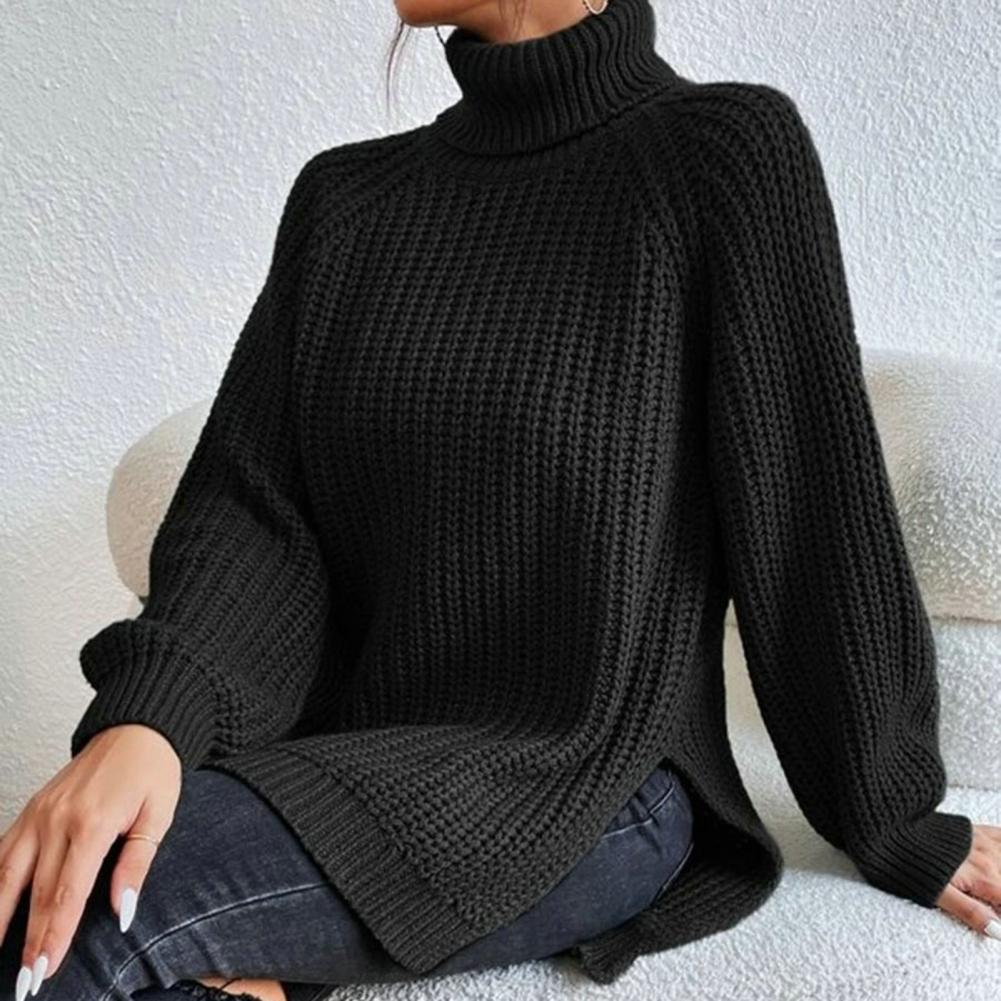 Jumper Women Oversized Knitted Roll Neck – Winter