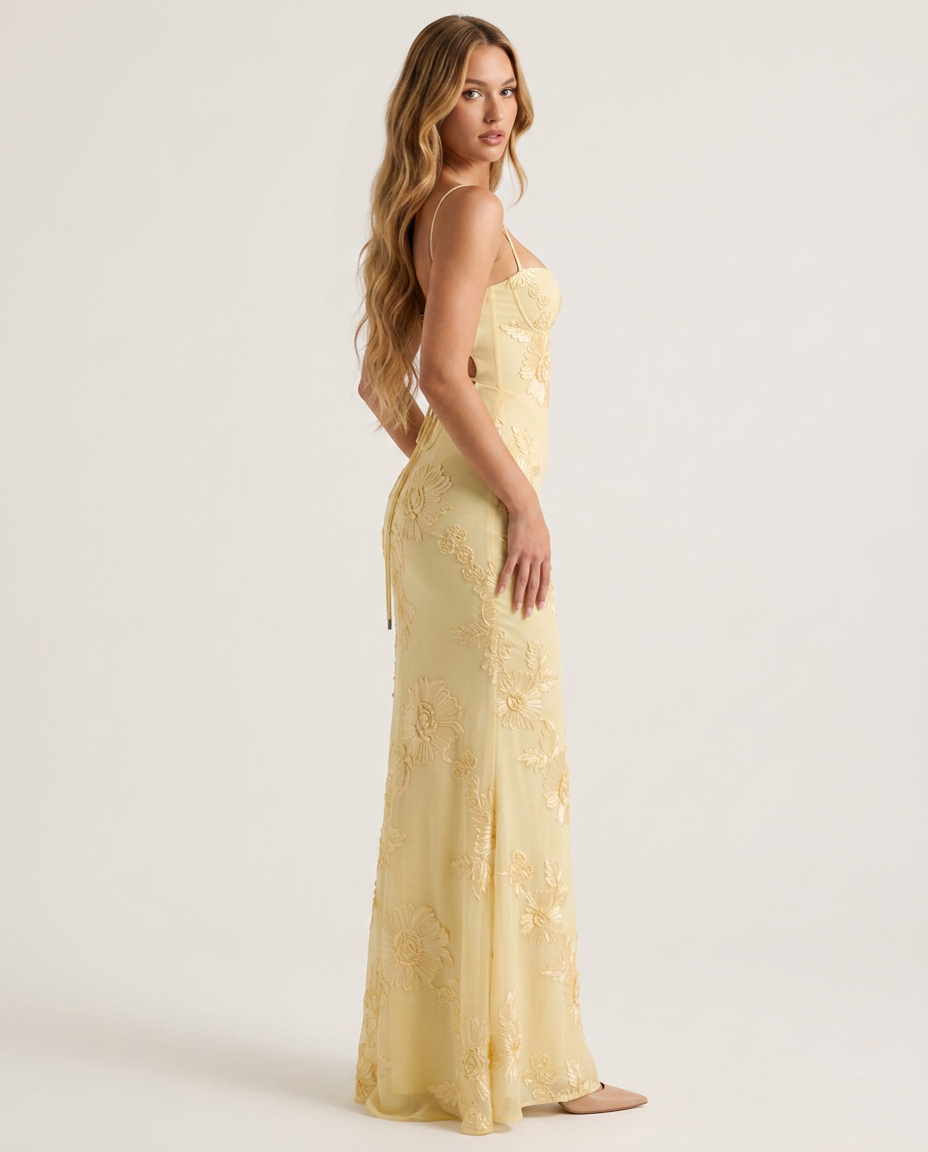 Dress Women Floral Print Corset Maxi – Party