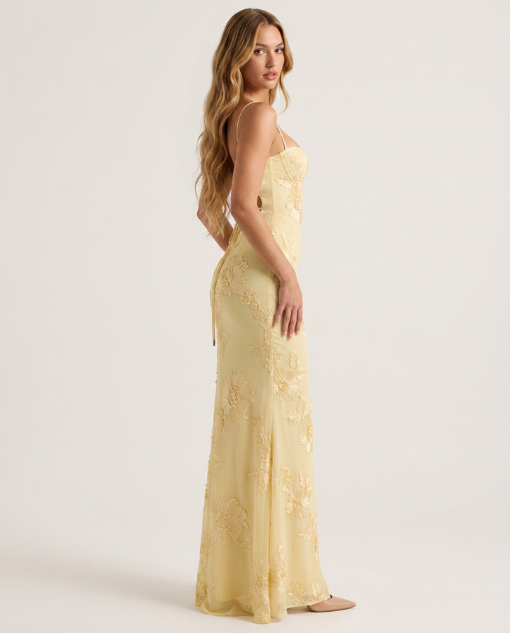 Dress Women Floral Print Corset Maxi – Party