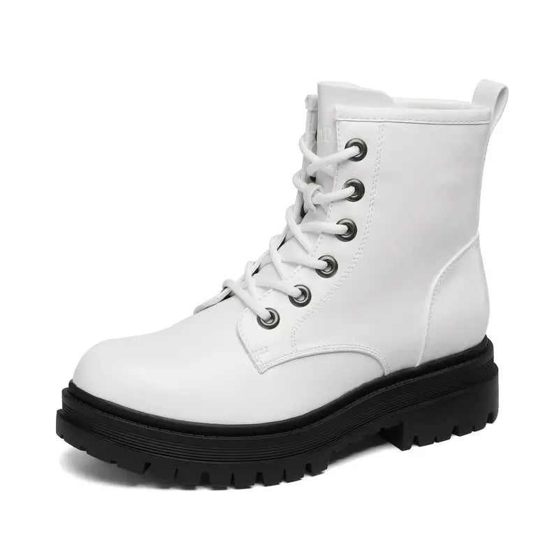 Shoes Women Ankle Boots Platform Sole Faux Leather – Casual