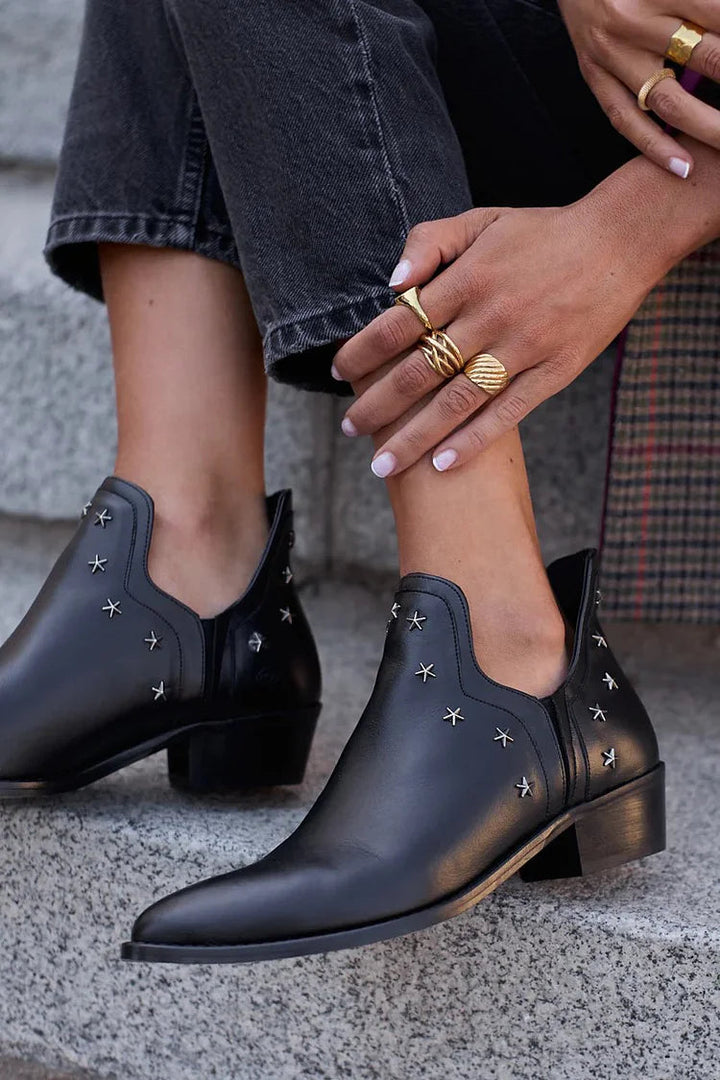 Shoes Women Low Heel Pointed Toe Star Detail – Casual