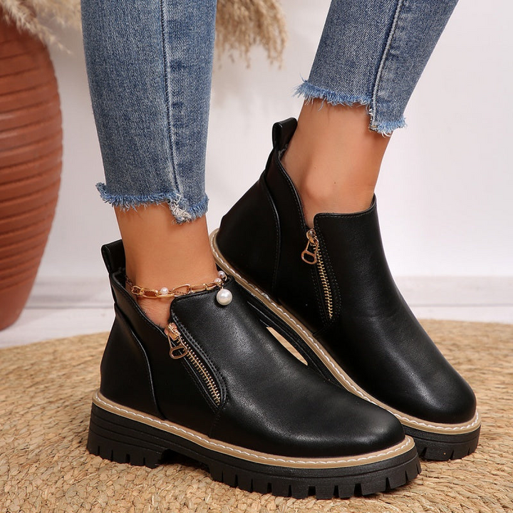 Boots Women Casual Asymmetrical Zip Profile Sole – Casual
