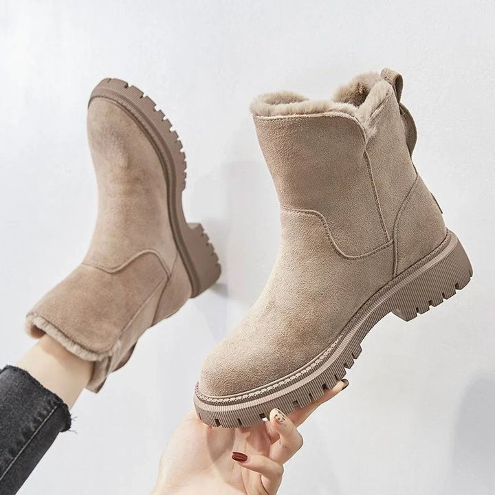Shoes Women Suede Look Ankle Boots Fleece Lining Platform Sole – Winter