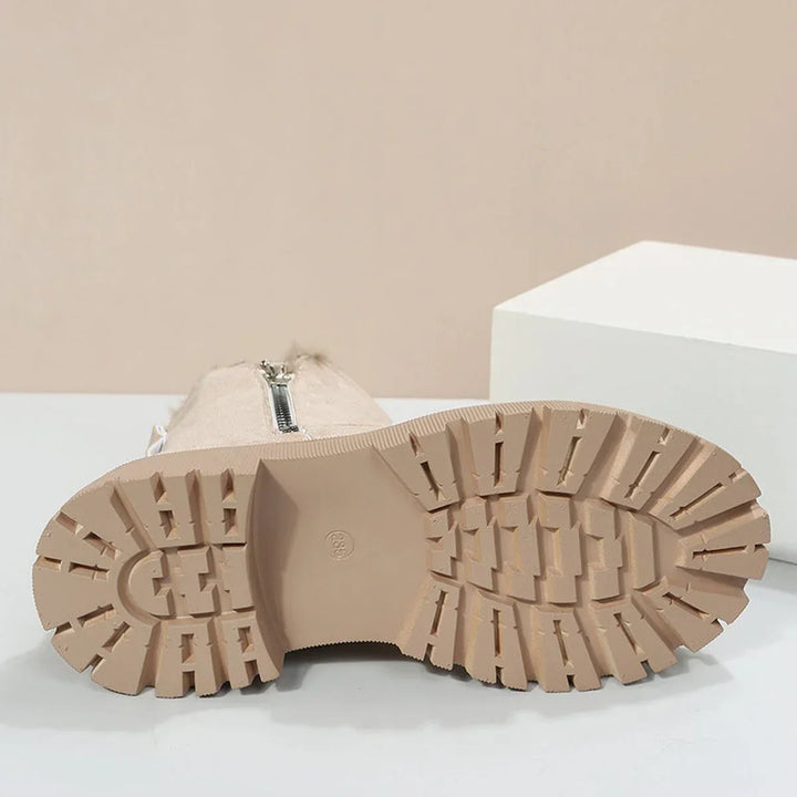 Shoes Women Suede Look Ankle Boots Fleece Lining Platform Sole – Winter