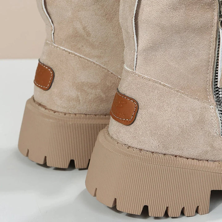 Shoes Women Suede Look Ankle Boots Fleece Lining Platform Sole – Winter