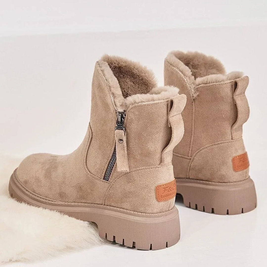 Shoes Women Suede Look Ankle Boots Fleece Lining Platform Sole – Winter