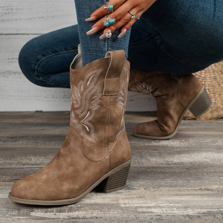 Boots Women Western Style Ankle Casual – Casual