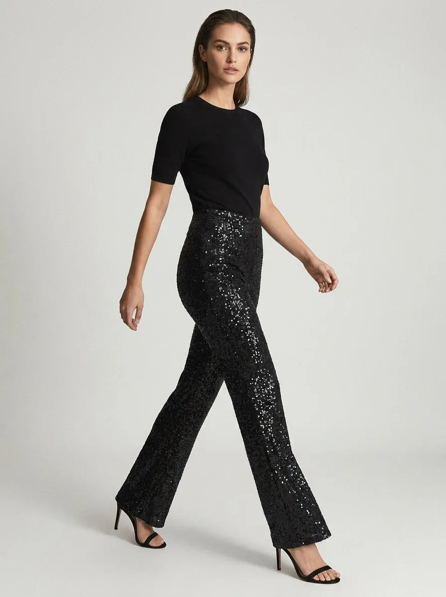 Trousers Women Flared Sequin – Party